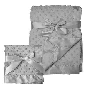 Heavenly Soft Chenille Blanket Set, Gray, for Boys & Girls
